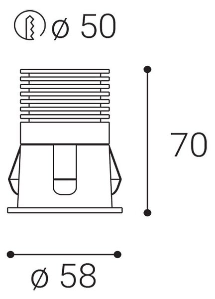 LED2 2250233 Svítidlo RAY S, B ZÁPUSTNÉ ČERNÉ - LED2 Lighting