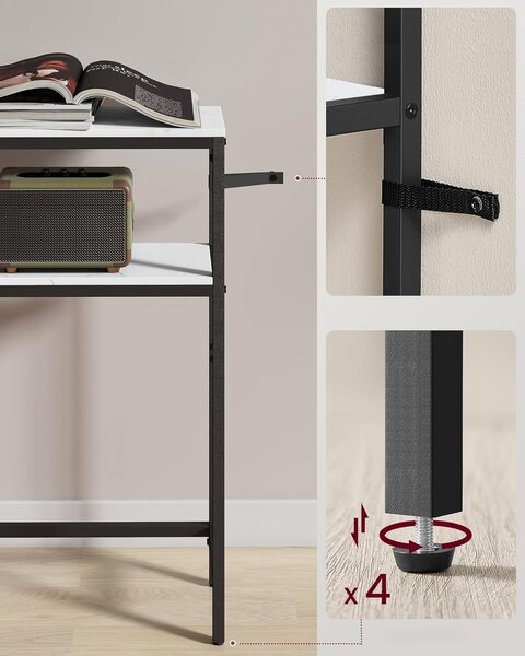 SONGMICS Konzolový stolek Vasagle Crem 80 cm černý/bílý mramor
