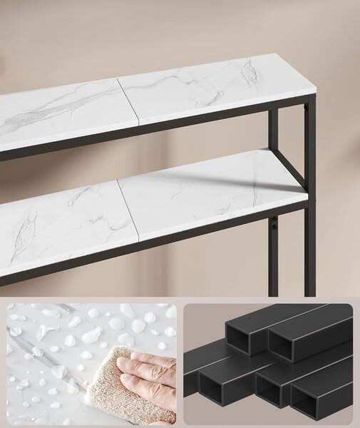 SONGMICS Konzolový stolek Vasagle Crem 80 cm černý/bílý mramor