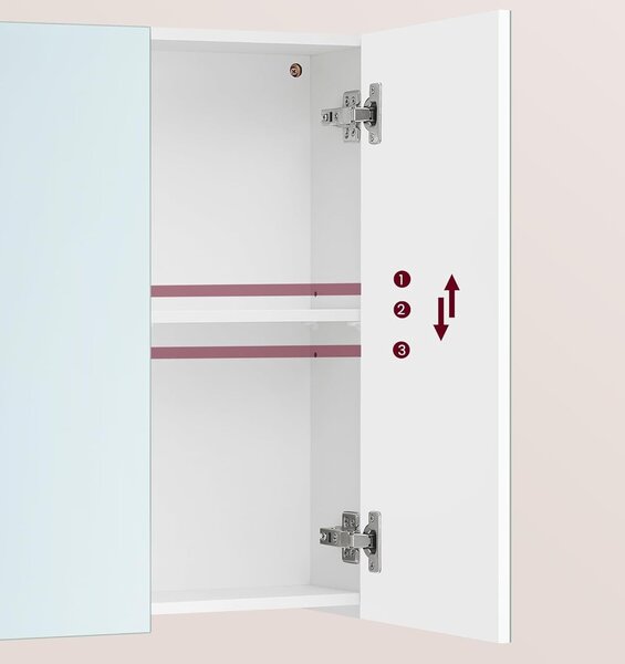 SONGMICS Závěsná zrcadlová skříňka Vasagle Batylda 90 cm bílá