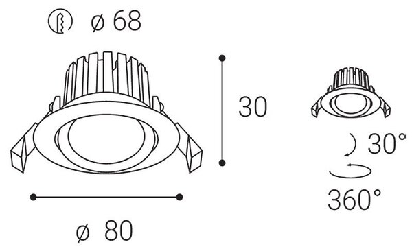 LED2 2231633 Svítidlo MAX 2, B 8 3000K ZÁPUSTNÉ ČERNÉ - LED2 Lighting