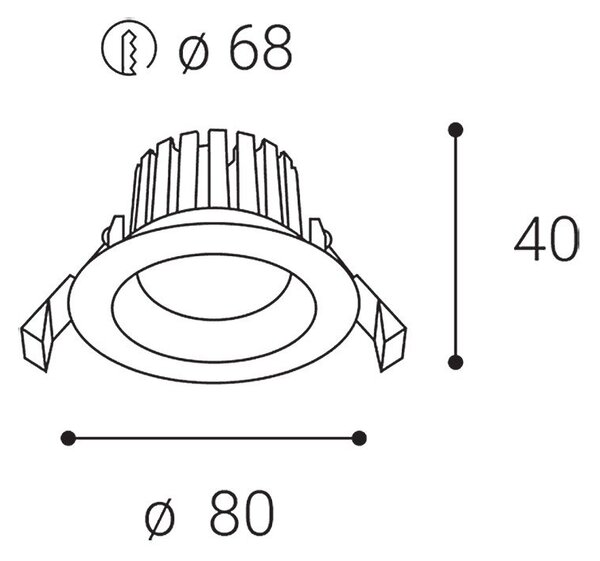 LED2 2231533 Svítidlo zápustné MAX 1, B 8 3000K ČERNÉ - LED2 Lighting