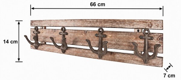ŠATNÍ LIŠTA, 66/7/14 cm, Online Only