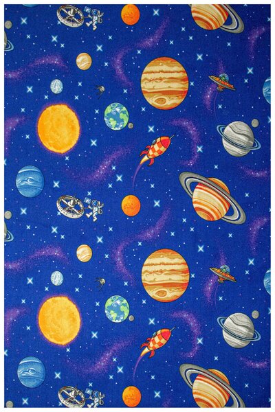 Associated Weavers Dětský kusový koberec Galaxy Vesmír Planety modrý Rozměr: 100x150 cm
