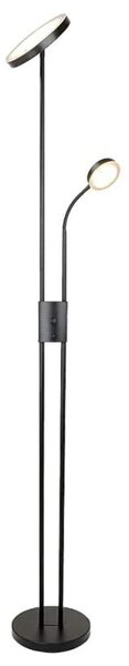 Rabalux 3240 OPHUS - LED stojací stmívatelná černá lampa se čtečím ramenem, LED 18,5 + 4,5W, 3000K (Stojací lampa v matné černé barvě manuálně stmívatelná)