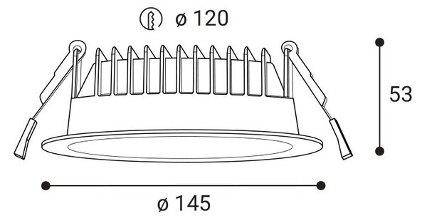LED2 2235253 Svítidlo KAPA 14, B 12W 3000K/3500K/4000K zápustná černá - LED2 Lighting