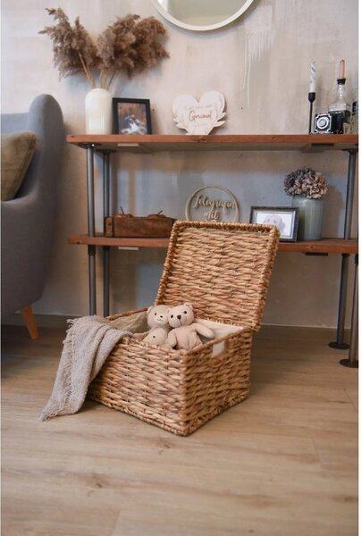 Dekorační box KIRA, vodní hyacint, šířka 41 cm, natur