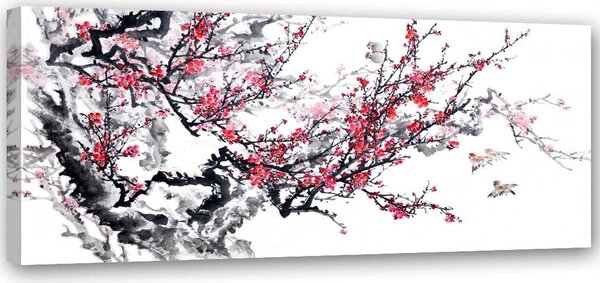 Obraz na plátně Japonské třešňové květy Rozměry: 90 x 30 cm