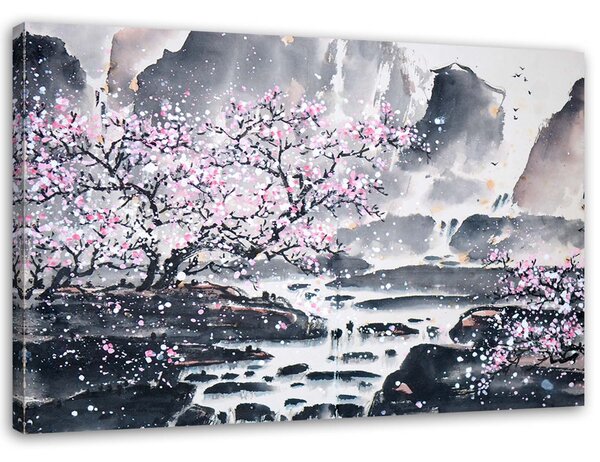 Obraz na plátně Japonský akvarel Rozměry: 60 x 40 cm