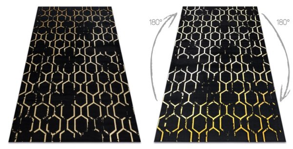 Koberec GLOSS 407C 86 Styl, glamour - černý, zlatý