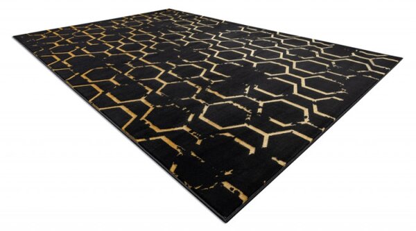Koberec GLOSS 407C 86 Styl, glamour - černý, zlatý