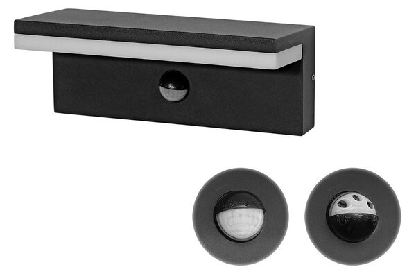 LED2 5400254 HUGO II, A IR 9W 3000K/4000K nástěnná antracit s čidlem - LED2 Lighting