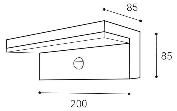 LED2 5400254 HUGO II, A IR 9W 3000K/4000K nástěnná antracit s čidlem - LED2 Lighting