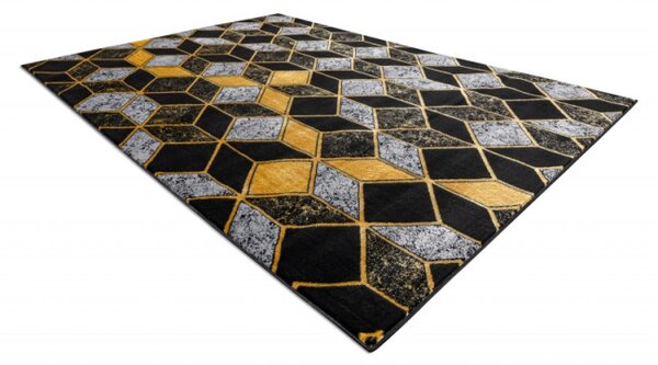 Koberec GLOSS 400B 86 Glamour 3D - černý, zlatý