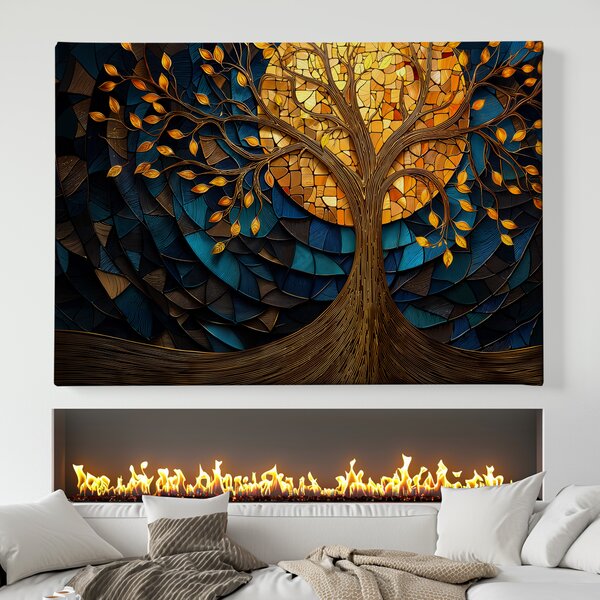 Obraz na plátně - Strom života Noční listy FeelHappy.cz Velikost obrazu (šířka x výška): 40 x 30 cm