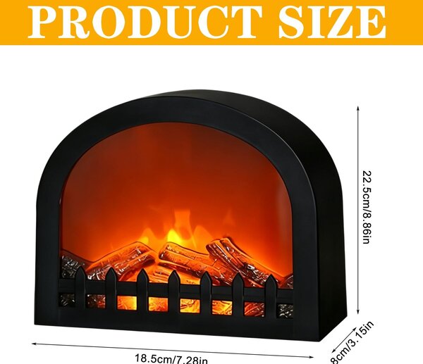 Elektrický krb Open Haard – LED efekt plamene – 10x10x8 cm – plast ABS