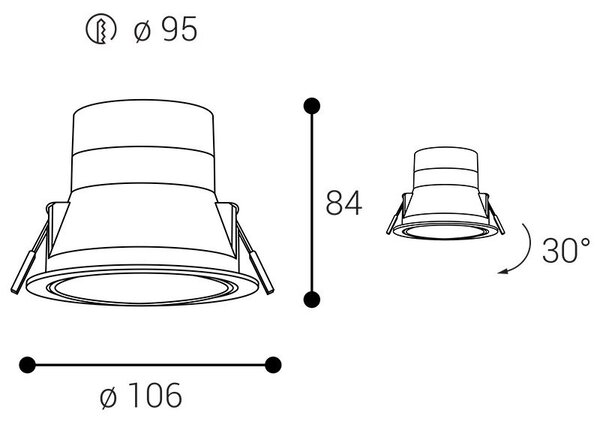 LED2 2236853DT LED2 Zápustné svítidlo ZERO II TILT, B TRIAC DIM 8W 3000K/3500K/4000K UGR černá - LED2 Lighting