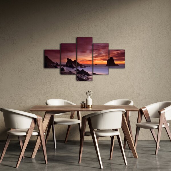Obraz západu slunce na pobřeží (125x70 cm)