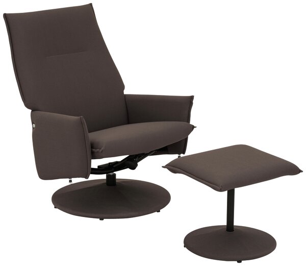 RELAXAČNÍ KŘESLO S TABURETEM, textil, šedavě hnědá P & B - Online Only křesla & taburety, Online Only