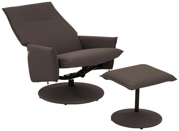 RELAXAČNÍ KŘESLO S TABURETEM, textil, šedavě hnědá P & B - Online Only křesla & taburety, Online Only