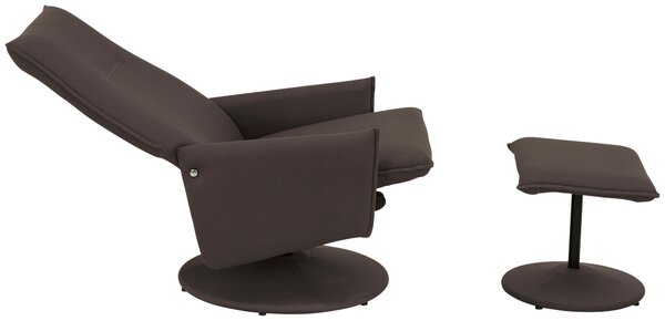 RELAXAČNÍ KŘESLO S TABURETEM, textil, šedavě hnědá P & B - Online Only křesla & taburety, Online Only