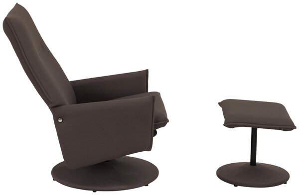 RELAXAČNÍ KŘESLO S TABURETEM, textil, šedavě hnědá P & B - Online Only křesla & taburety, Online Only