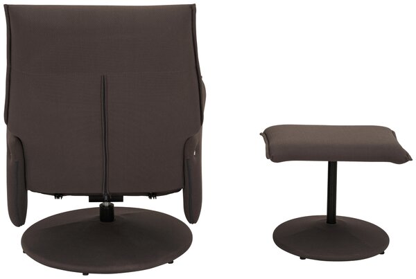 RELAXAČNÍ KŘESLO S TABURETEM, textil, šedavě hnědá P & B - Online Only křesla & taburety, Online Only