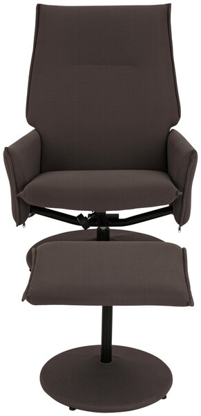 RELAXAČNÍ KŘESLO S TABURETEM, textil, šedavě hnědá P & B - Online Only křesla & taburety, Online Only