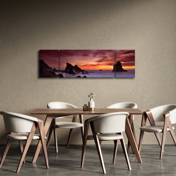 Obraz západu slunce na pobřeží (170x50 cm)