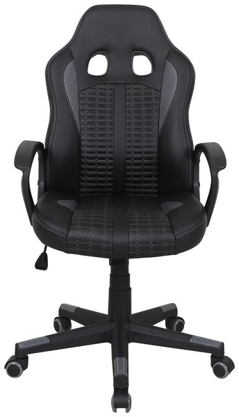 HERNÍ ŽIDLE, vzhled kůže, síťovina, šedá, černá MID.YOU - Online Only kancelářské židle, Online Only
