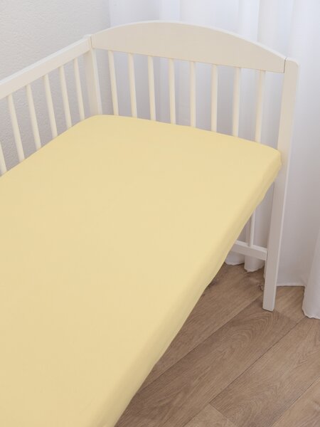 MK Lůžkoviny Jersey prostěradlo do postýlky Classic 70 × 140 cm - pastelová žlutá