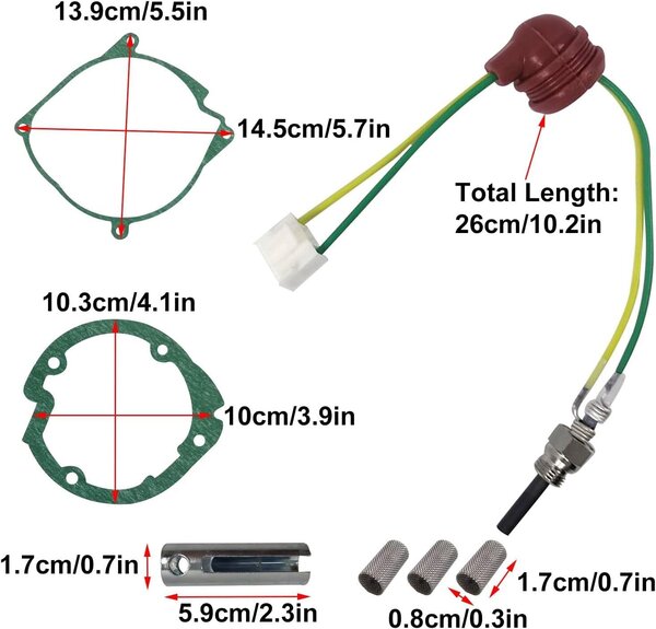Keramické svíčky do dieselových topných systémů - 7 kusů - 12 V