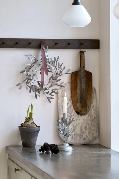 Lene Bjerre Dekorativní věnec Mistlia Mistletoe Light Grey - 40 cm LB322
