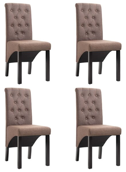 Jídelní židle 4 ks hnědé textil