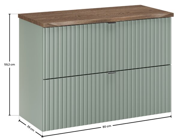 Comad Koupelnová skříňka pod deskové umyvadlo SET-LRG B NAT Casella 80 zelená/dub casella