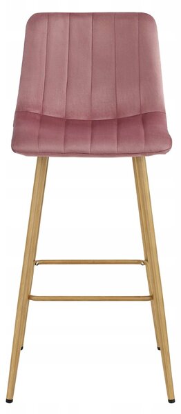 Barová židle POZZA VELVET, růžová