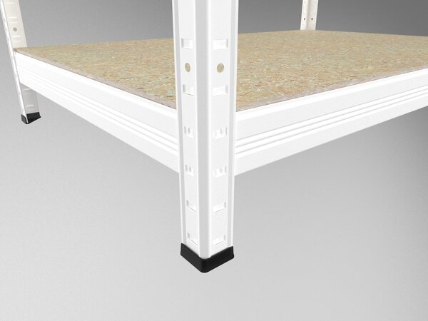 Regál do technické místnosti Biedrax 35 x 60 x 180 cm, bílý, 4 police OSB 10 mm, nosnost 200 kg na polici