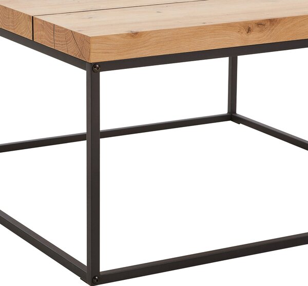 KONFERENČNÍ STOLEK, černá, barvy dubu, kov, kompozitní dřevo, 80/40/80 cm P & B - Konferenční stolky, Online Only