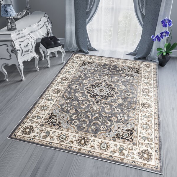 Makro Abra Kusový koberec klasický DUBAI Z287A šedý Rozměr: 60x100 cm