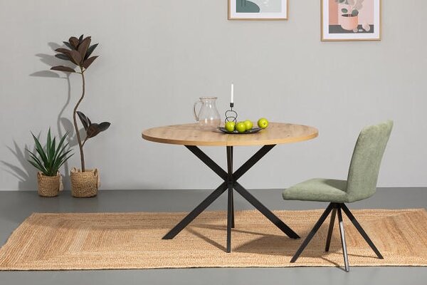 JÍDELNÍ STŮL, černá, barvy dubu, 120/120/75 cm MID.YOU - Jídelní stoly, Online Only