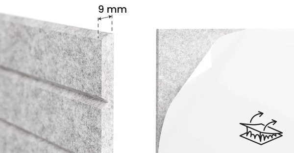 Filcové nástěnné panely 30×30 cm šedé – 6 ks, KPL6_FELT30x30GREY