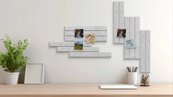 Filcové nástěnné panely 30×30 cm šedé – 6 ks, KPL6_FELT30x30GREY