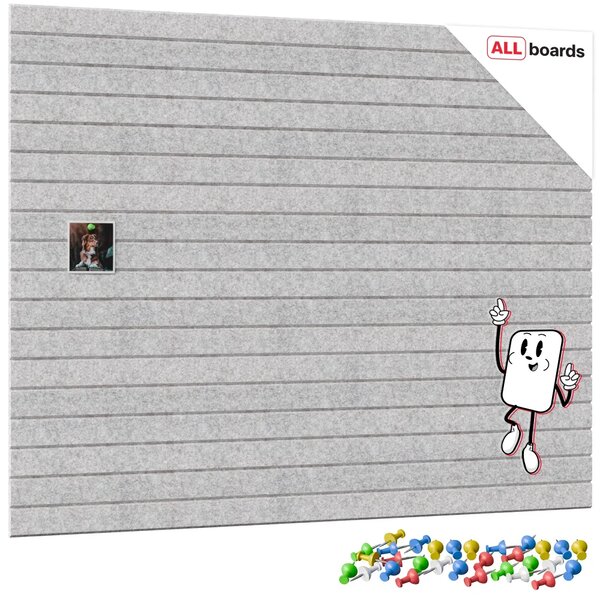 Filcové nástěnné panely 30×30 cm šedé – 6 ks, KPL6_FELT30x30GREY