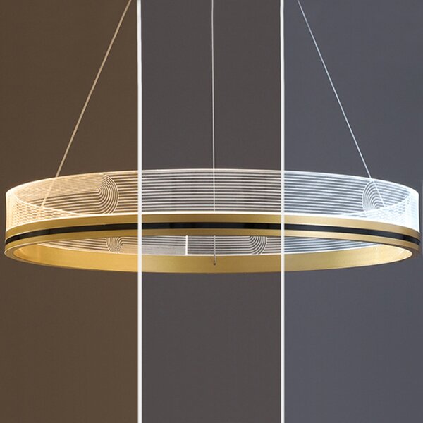 Toolight Toolight, LED závěsné svítidlo 40cm APP1189-CP, zlatá, OSW-40019