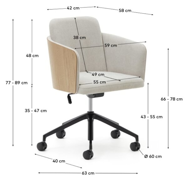 Béžová čalouněná konferenční židle Kave Home Madai