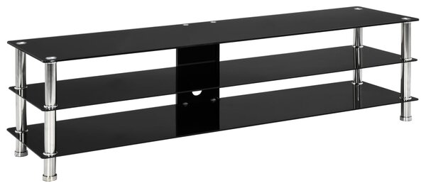 TV stolek černý 150 x 40 x 40 cm tvrzené sklo