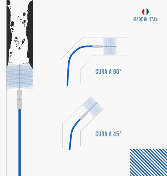 Čisticí kartáč na komín, určený pro peletové kamna, průměr kouřovodu 120 mm, nylon, závit M12
