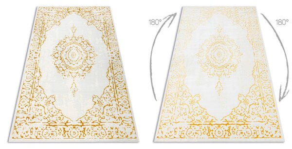 Koberec CORE 6268 Ramka, ornament - sloní kost / zlatý