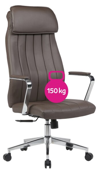 Kancelářské křeslo PRIME - šedohnědá ekokůže / nosnost 150 kg