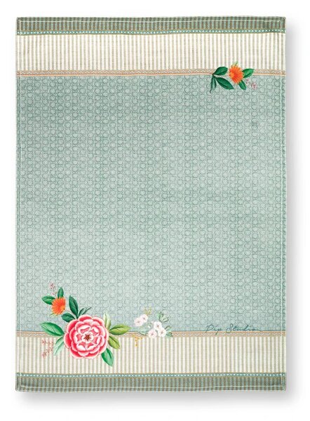 Pip Studio Blushing Birds utěrka 50x70cm, khaki